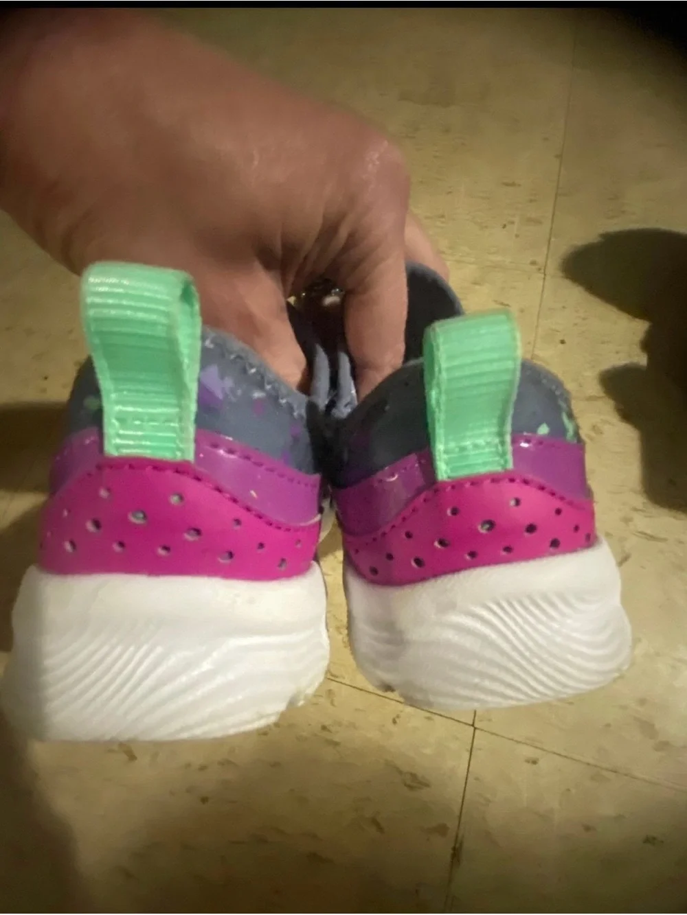 Under Armour Kids Purple and Mint Pull-on Sneakers